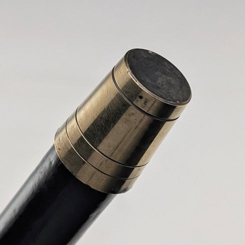 米国アンティーク ブラックシャフト クロコダイル調純銀装飾ハンドル ステッキ 杖 80cm